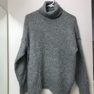 H&M grey wool turtleneck sweater